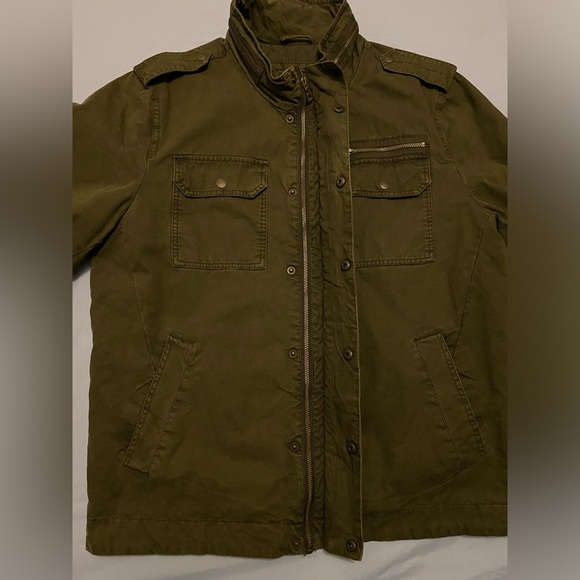 G.H. Bass & Co. Men’s Military Field Jacket Green Olive Large Full Zip Pockets - Picture 10 of 16